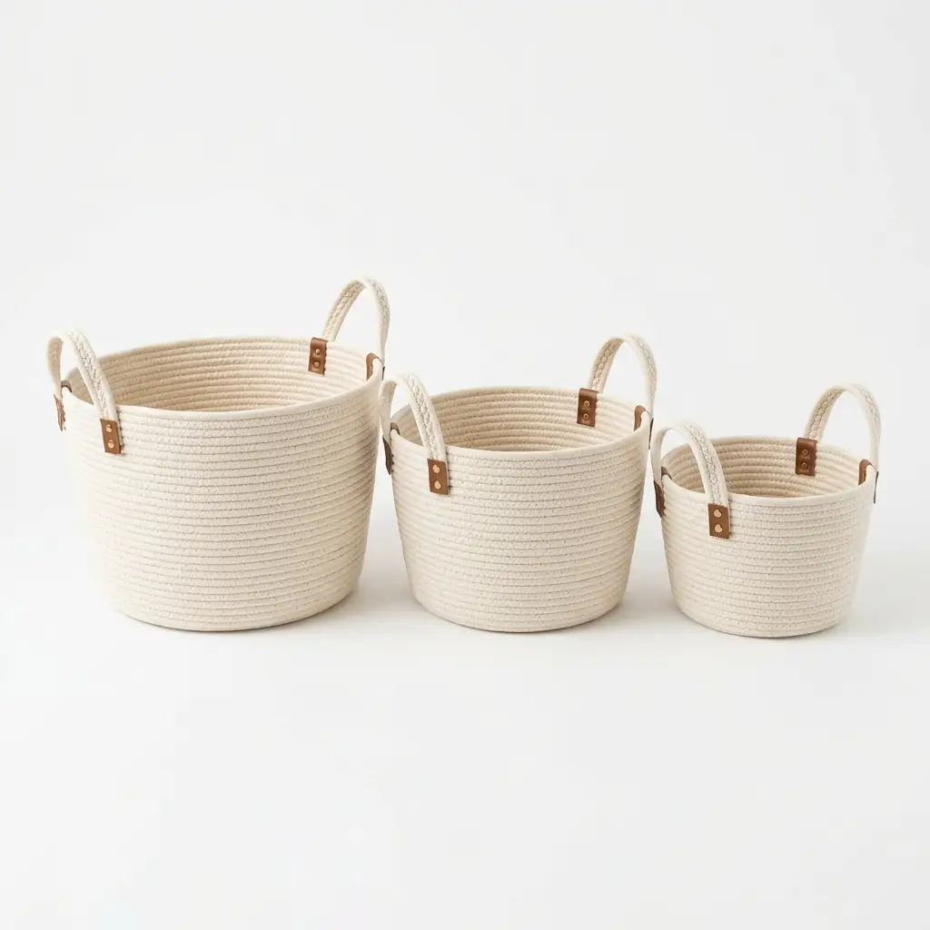 Panier Rangement Tressé Lot 3